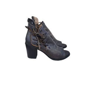 Baske California Fury Open Toe Leather Lace Up Booties 8.5